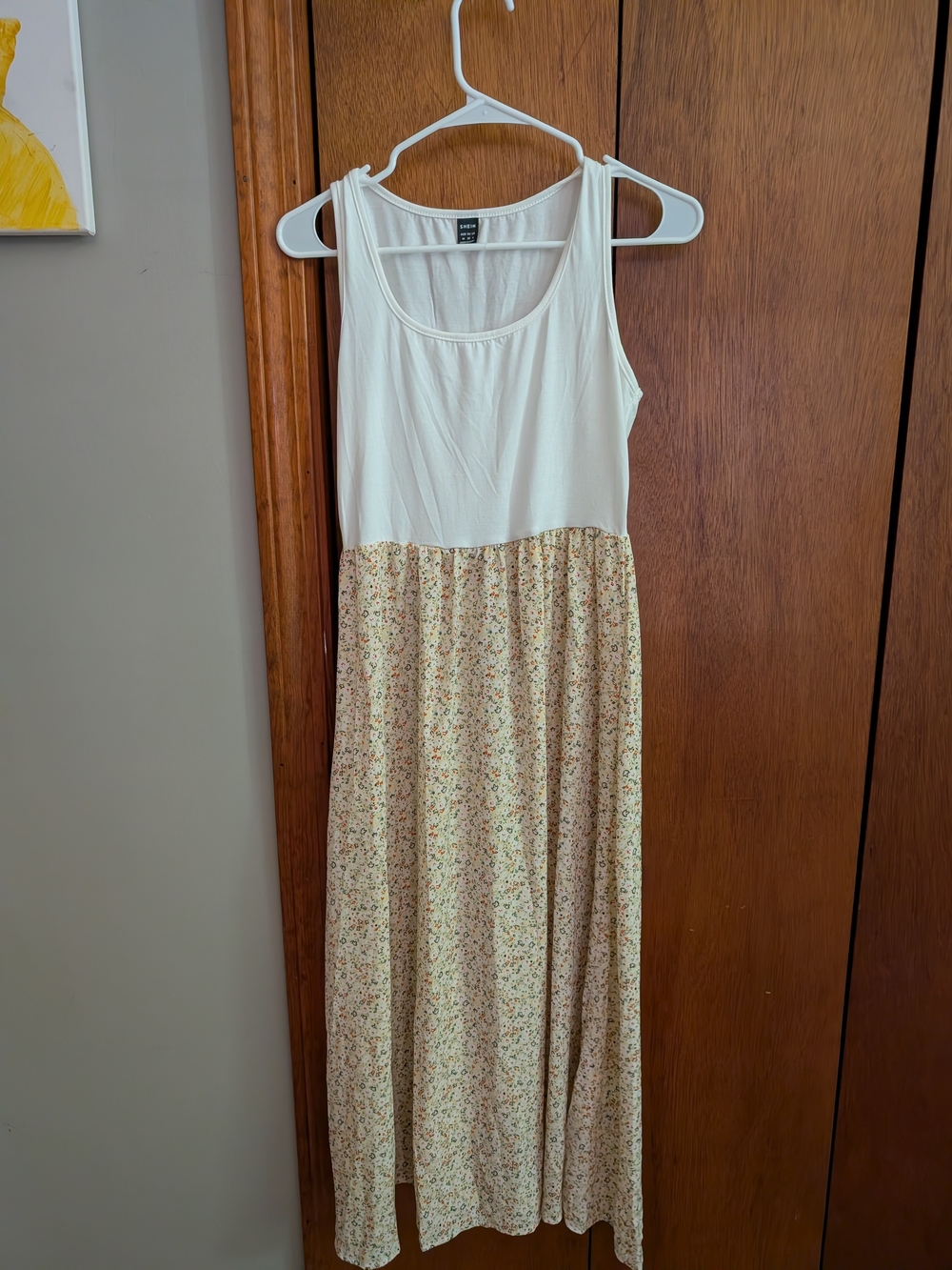 SHEIN White & Cream Floral Maxi Dress